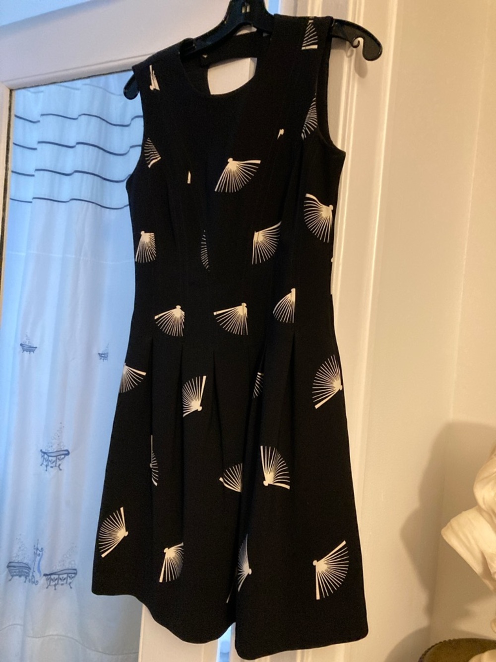 H&M “couture “black and white Japanese fan dress
